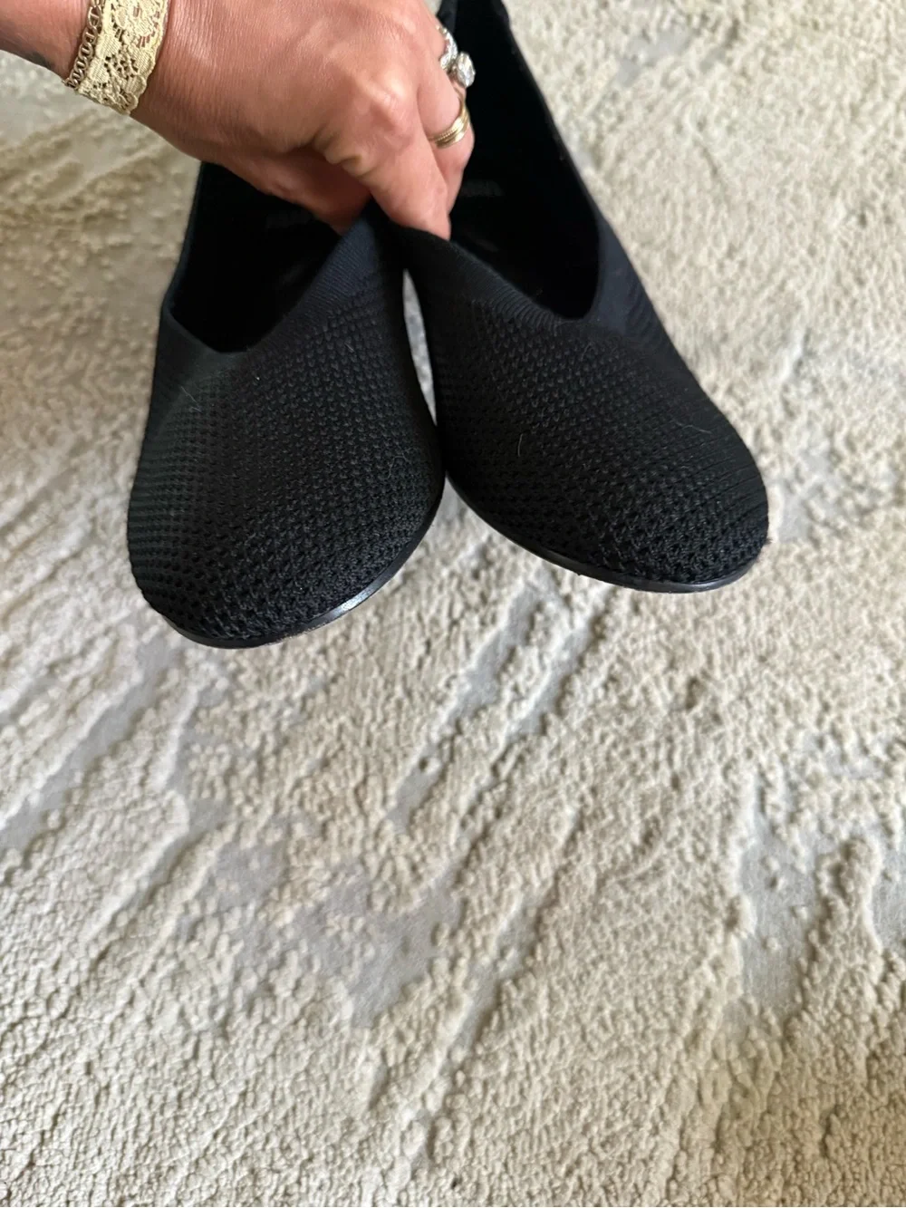 EILEEN FISHER Black knit ballet flats Heaven Stretch Knit Modern Wedge 10